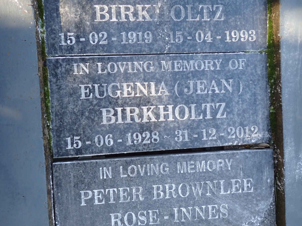 BIRKHOLTZ Eugenia Jean 1928-2012
