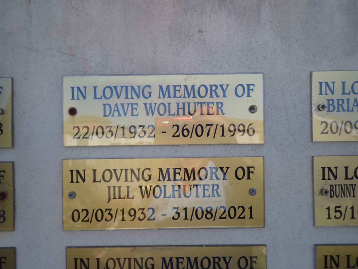 WOLHUTER Dave 1932-1996 :: WOLHUTER Jill 1932-2021
