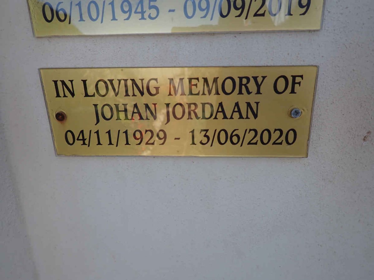 JORDAAN Johan 1929-2020