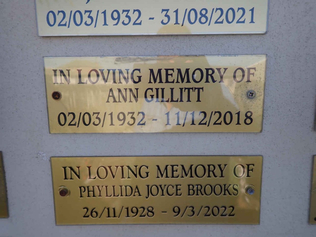 GILLITT Ann 1932-2018 :: BROOKS Phyllida Joyce 1928-2022