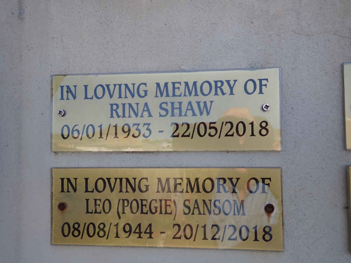 SHAW Rina 1933-2018 :: SANSOM Leo 1944-2018