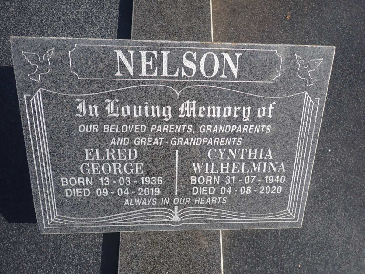 NELSON Elred George 1936-2019 &amp; Cynthia Wilhelmina 1940-2020