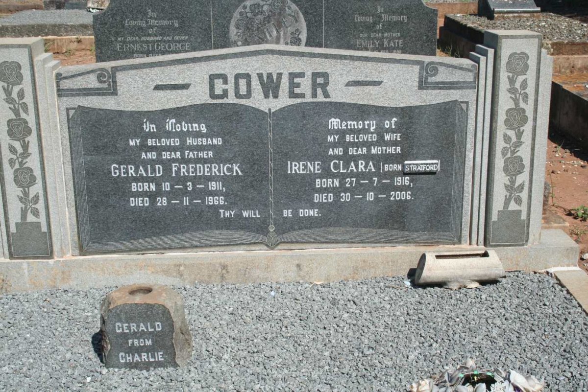 GOWER Gerald Frederick 1911-1966 &amp; Irene Clara STRATFORD 1916-2006
