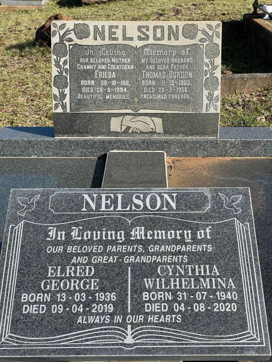 NELSON Elred George 1936-2019 &amp; Cynthia Wilhelmina 1940-2020
