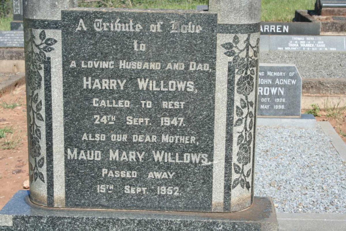 WILLOWS Harry -1947 &amp; Maud Mary -1952
