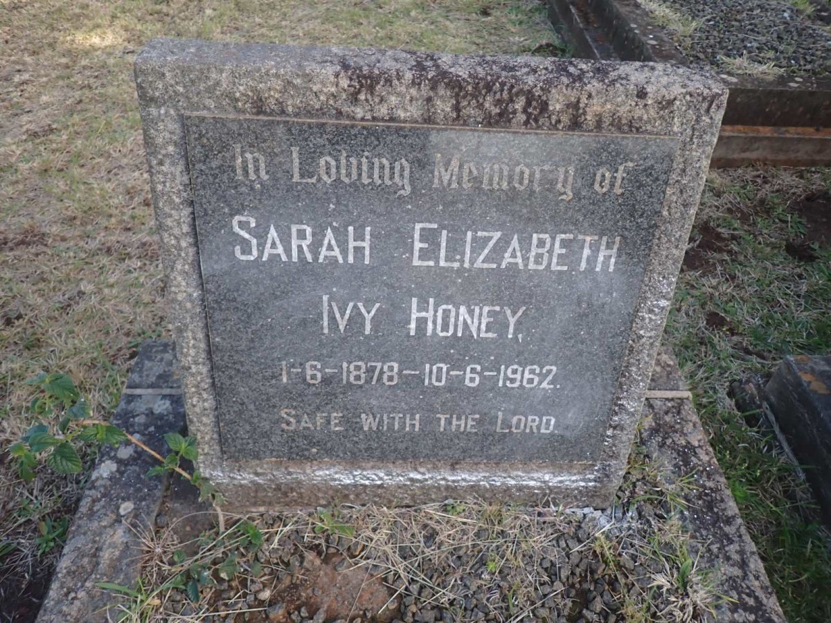 HONEY Sarah Elizabeth Ivy 1878-1962