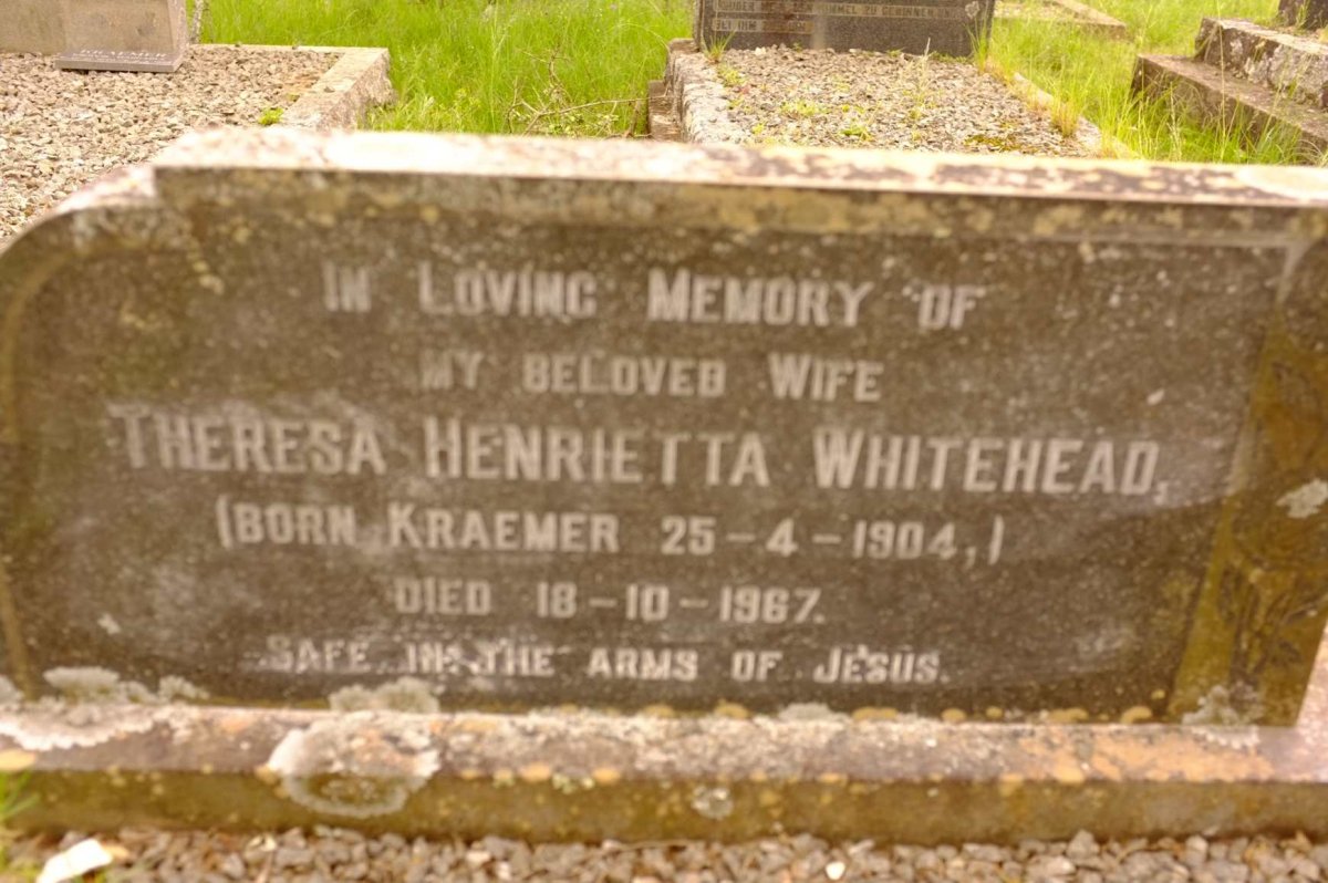 WHITEHEAD Theresa Henrietta nee KRAEMER 1904-1967
