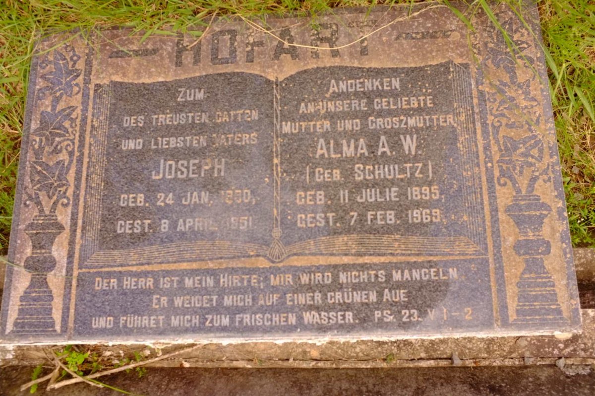 HOFART Joseph 1890-1951 &amp; Alma A.W. SCHULTZ 1895-1969