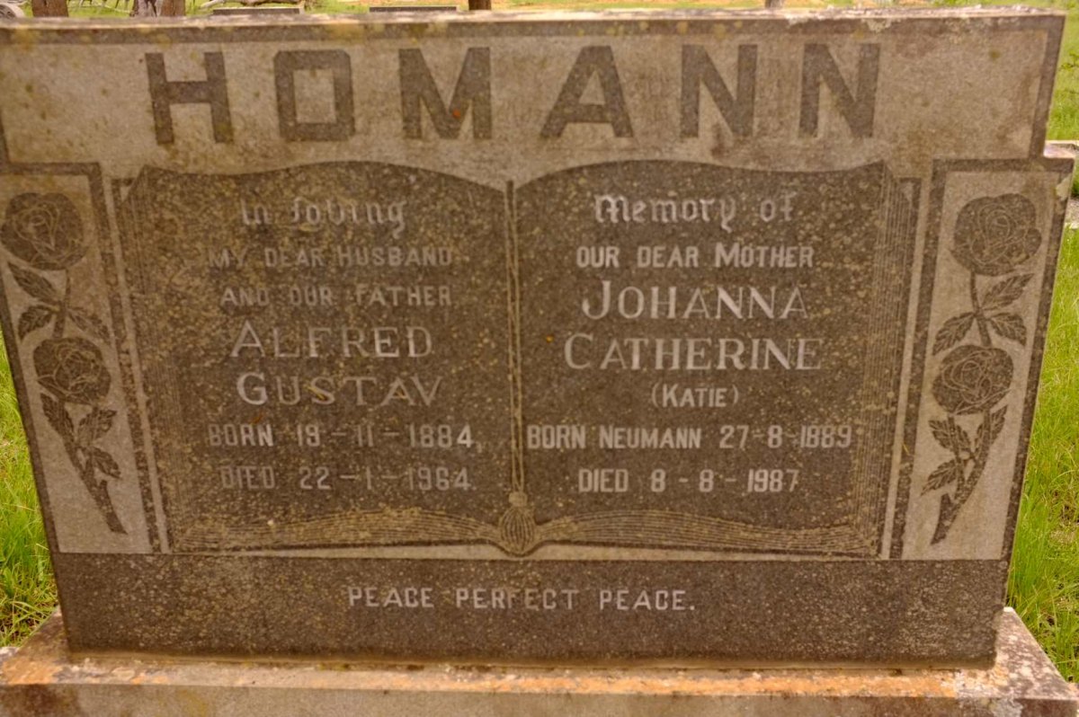 HOMANN Alfred Gustav 1884-1964 &amp; Johanna Catherine  NEUMANN 1889-1987