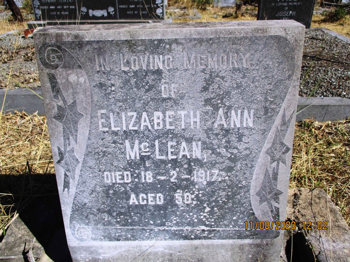 McLEAN Elizabeth Ann -1917
