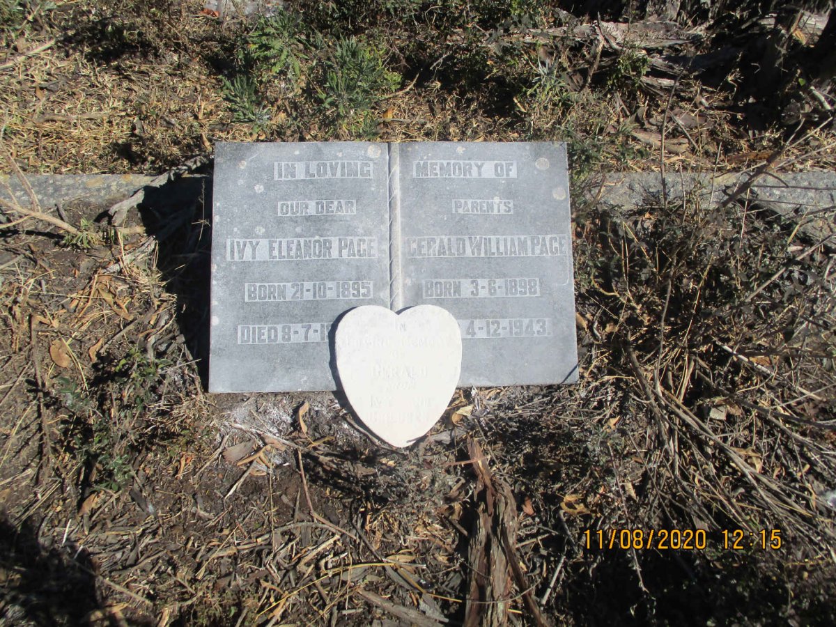 PAGE Gerald William 1898-1943 &amp; Ivy Eleanor 1895-1956