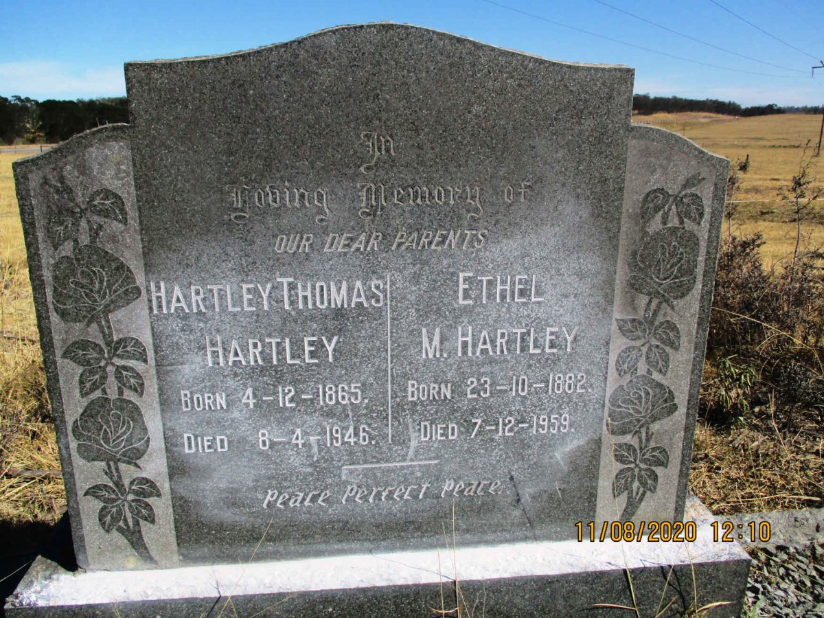 HARTLEY Hartley Thomas 1865-1946 &amp; Ethel M. 1882-1959