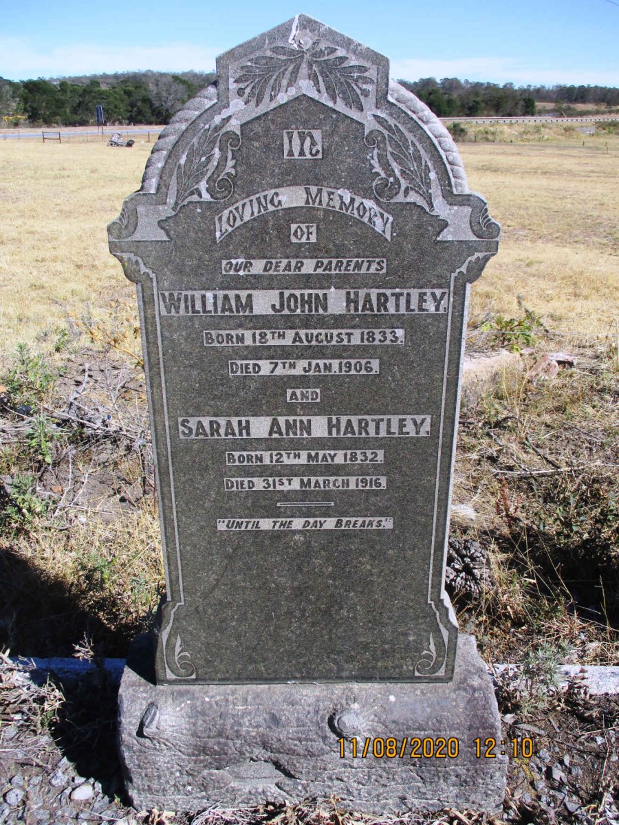 HARTLEY William John 1833-1906 &amp; Sarah Ann 1832-1916