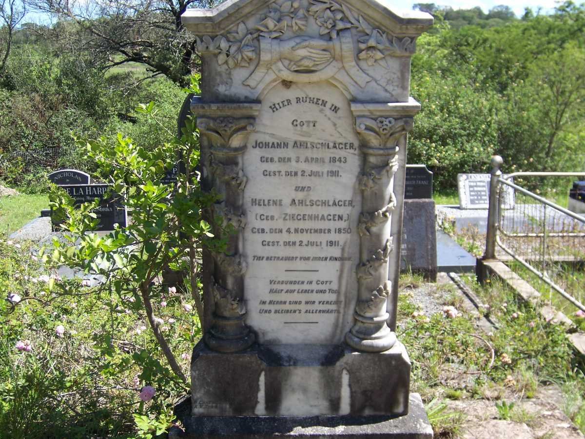 AHLSCHLÄGER Johann 1843-1911 &amp; Helene ZIEGENHAGEN 1850-1911