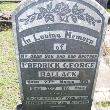 BALLACK Fredrick George 1891-1944