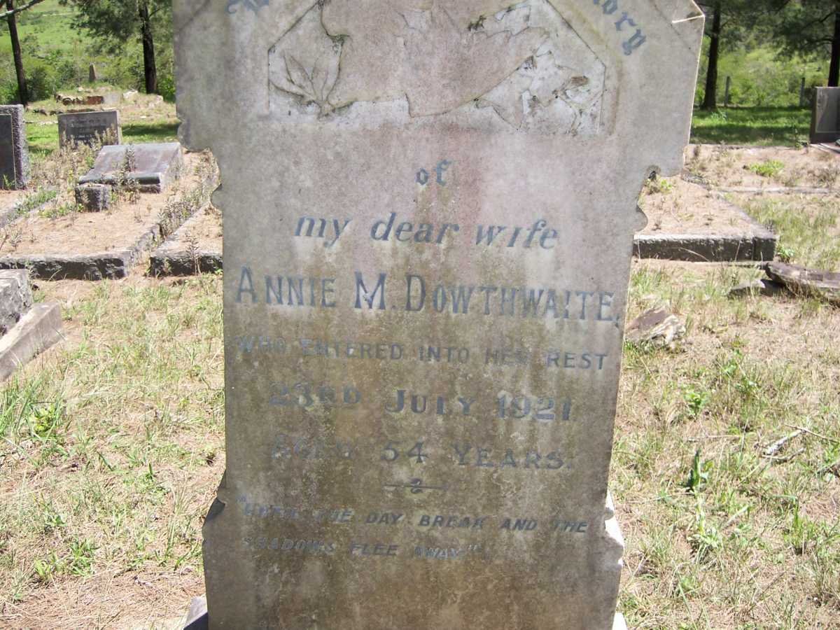 DOWTHWAITE Annie M. -1921