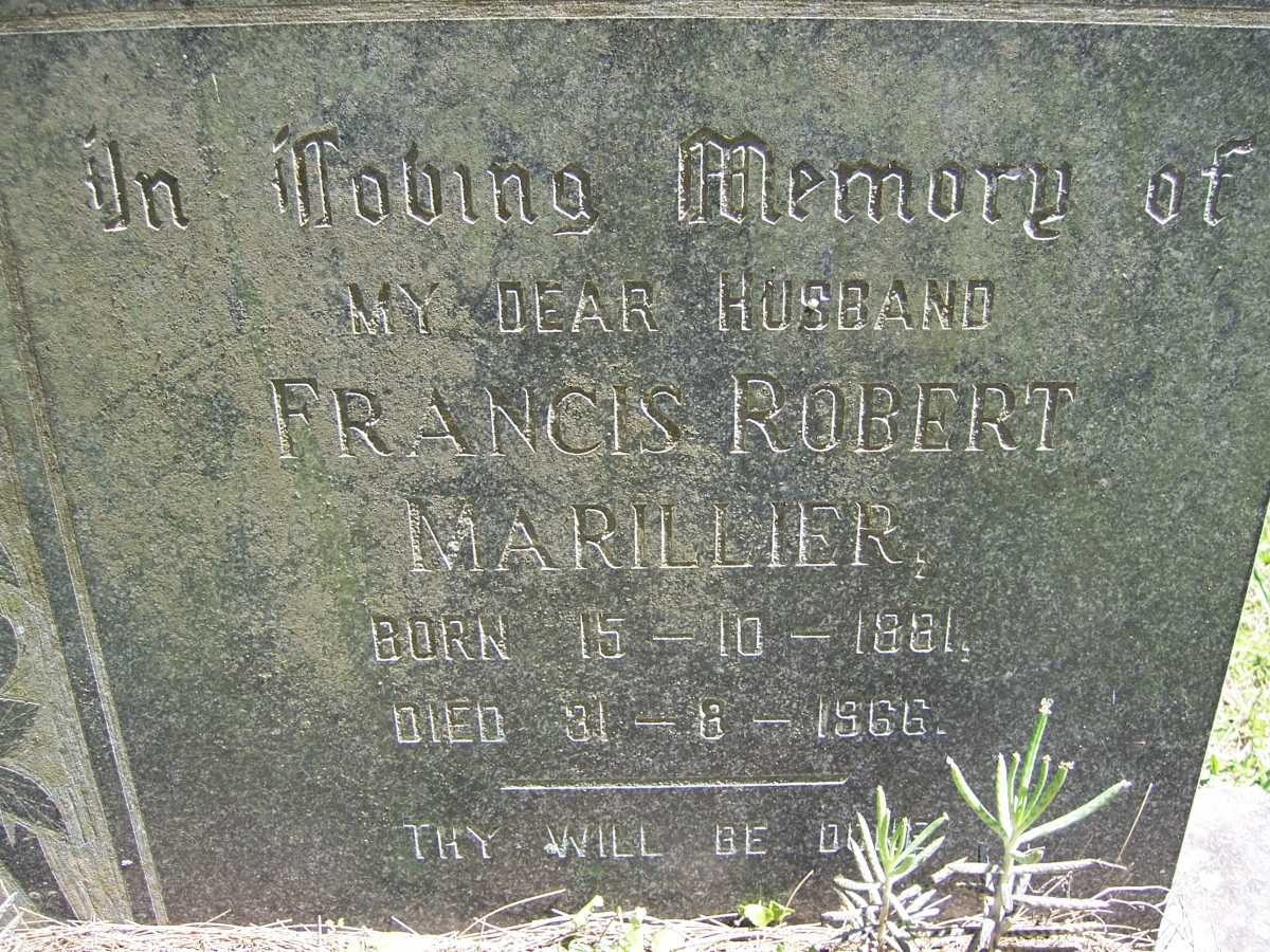 MARILLIER Francis Robert 1881-1966 &amp; Pauline Wilhelmine DURRHEIM 18899-1974