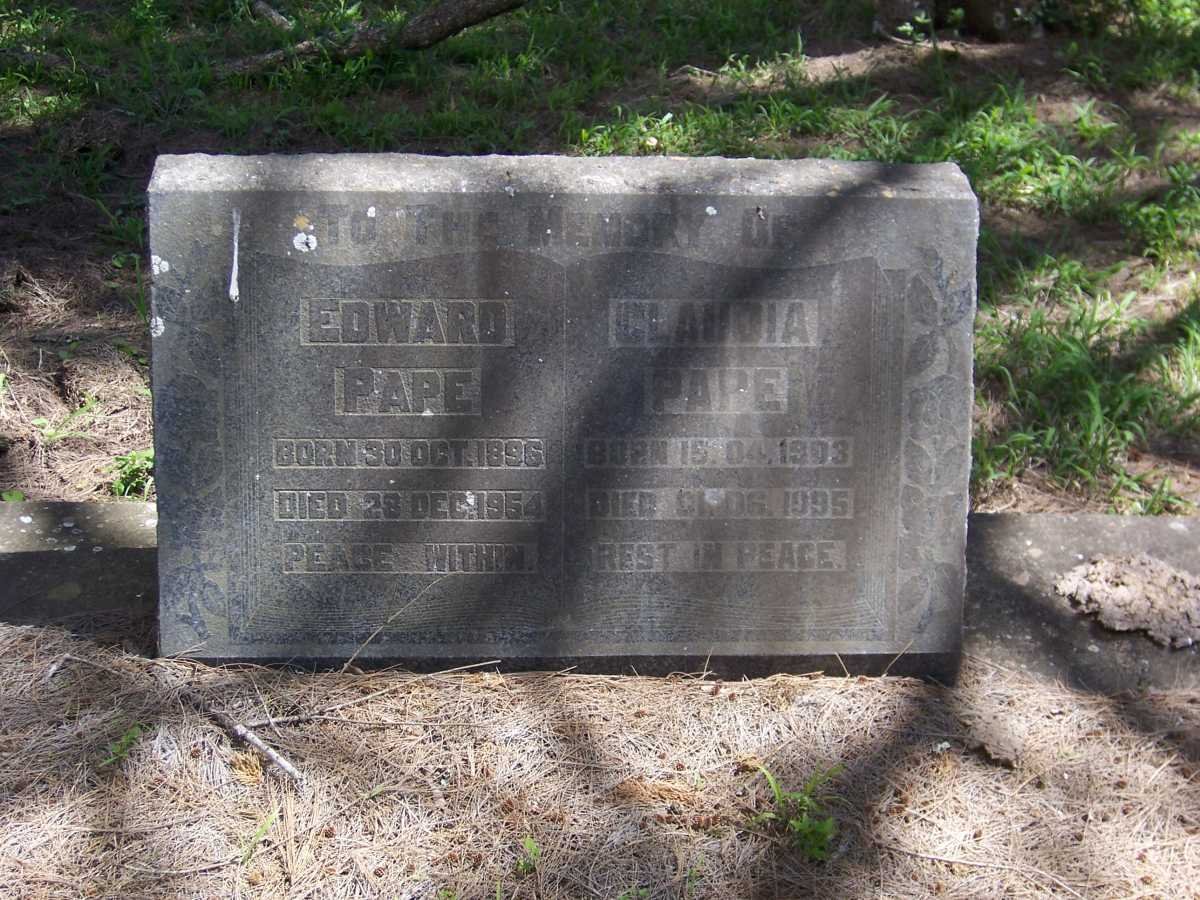 PAPE Edward 1896-1954 &amp; Claudia 1903-1995