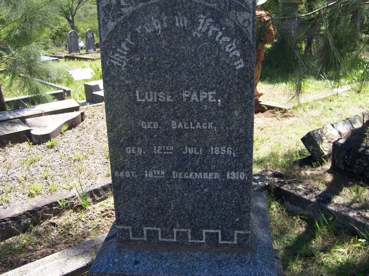 PAPE Luise nee BALLACK 1856-1910