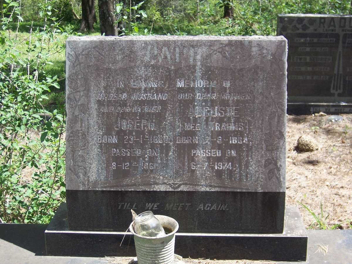 PAPE Joseph 1860-1961 &amp; Auguste TRAHMS 1864-1974