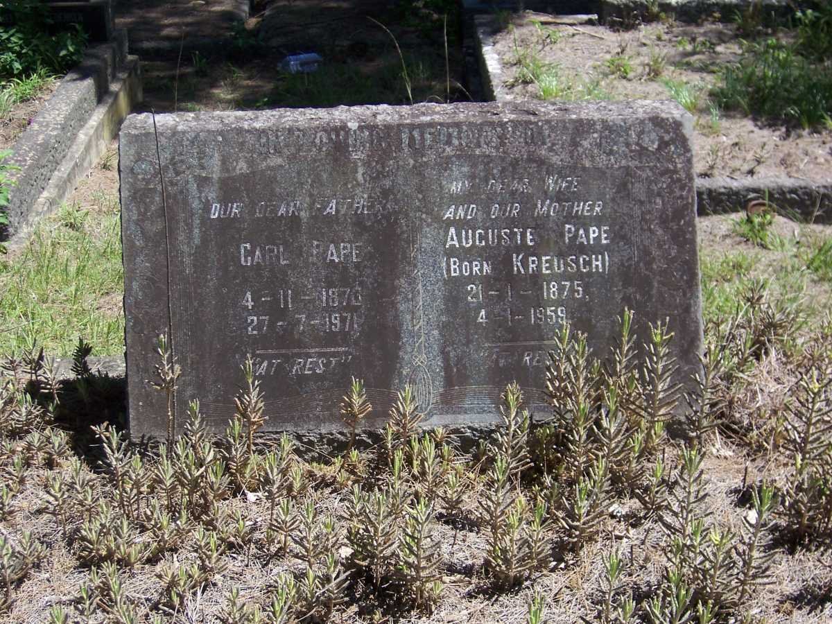 PAPE Carl 1876-1971 &amp; Auguste KREUSCH 1875-1959