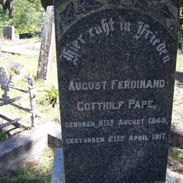 PAPE August Ferdinand Gotthilf 1849-1917