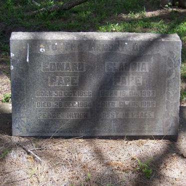PAPE Edward 1896-1954 &amp; Claudia 1903-1995