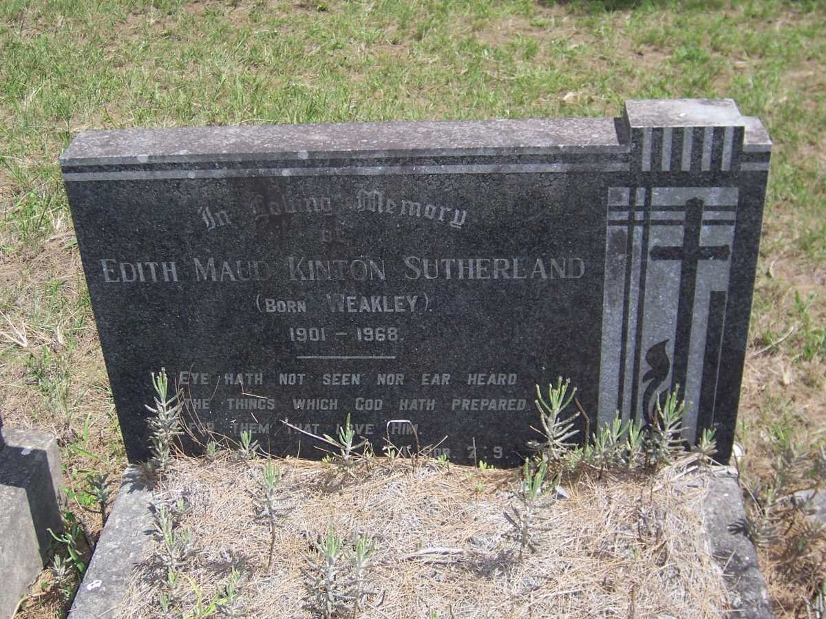 SUTHERLAND Edith Maud Kinton nee WEAKLEY 1901-1968