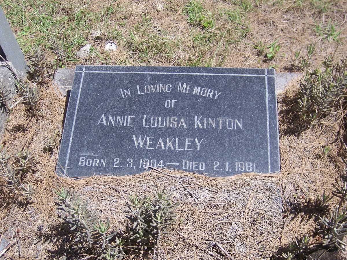 WEAKLEY Annie Louisa Kinton 1904-1981