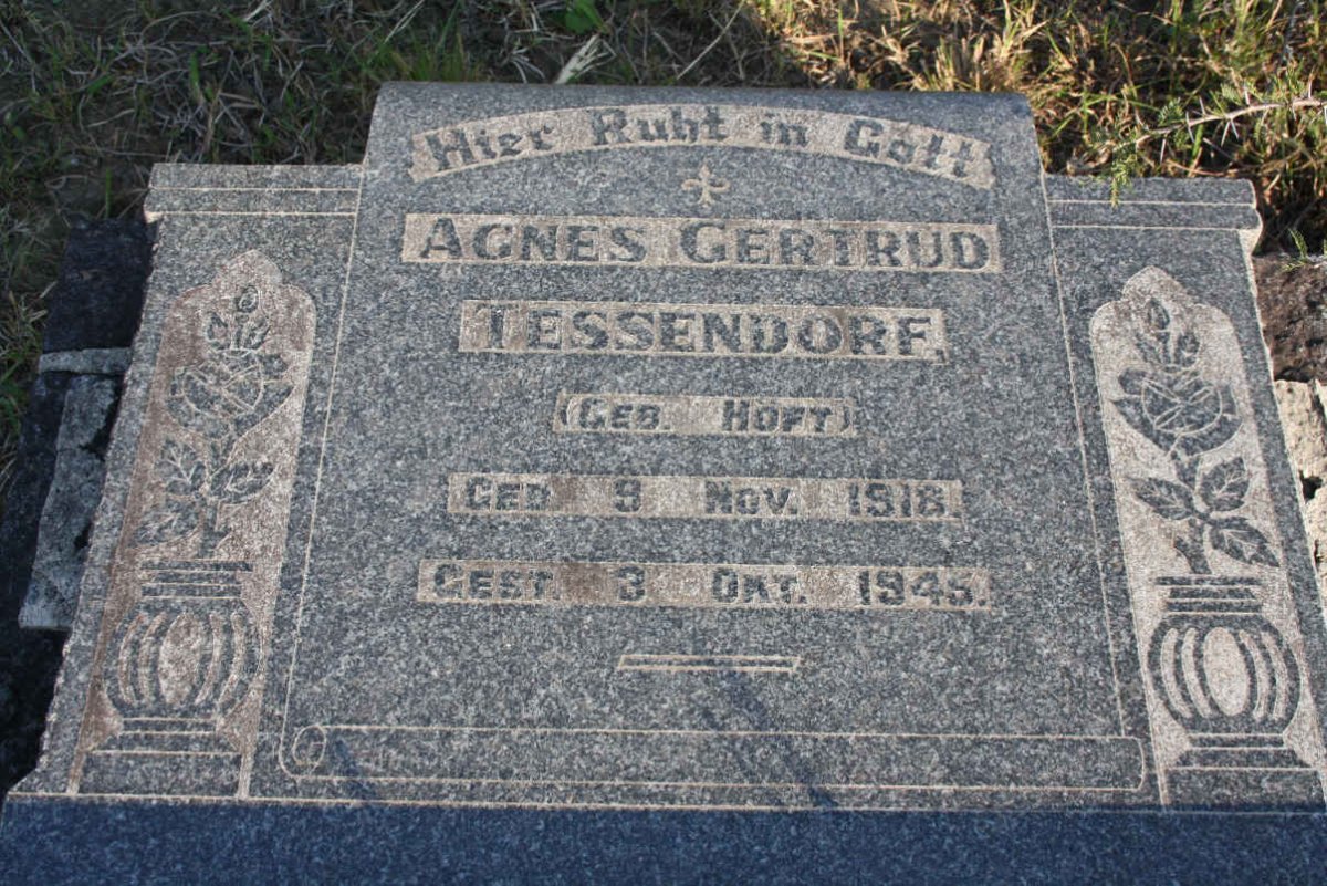 TESSENDORF Agnes Gertrud nee HOFT 1918-1945
