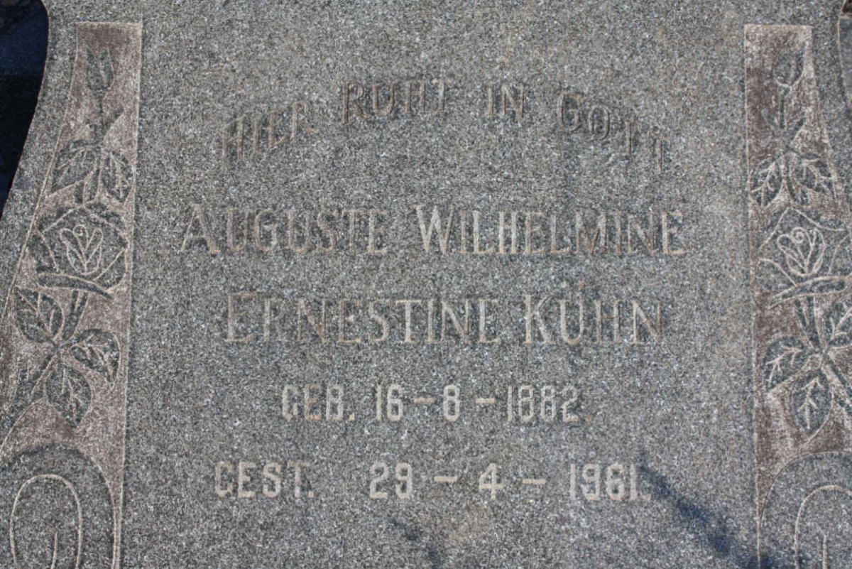 KUHN Auguste Wilhelmine Ernestine 1882-1961