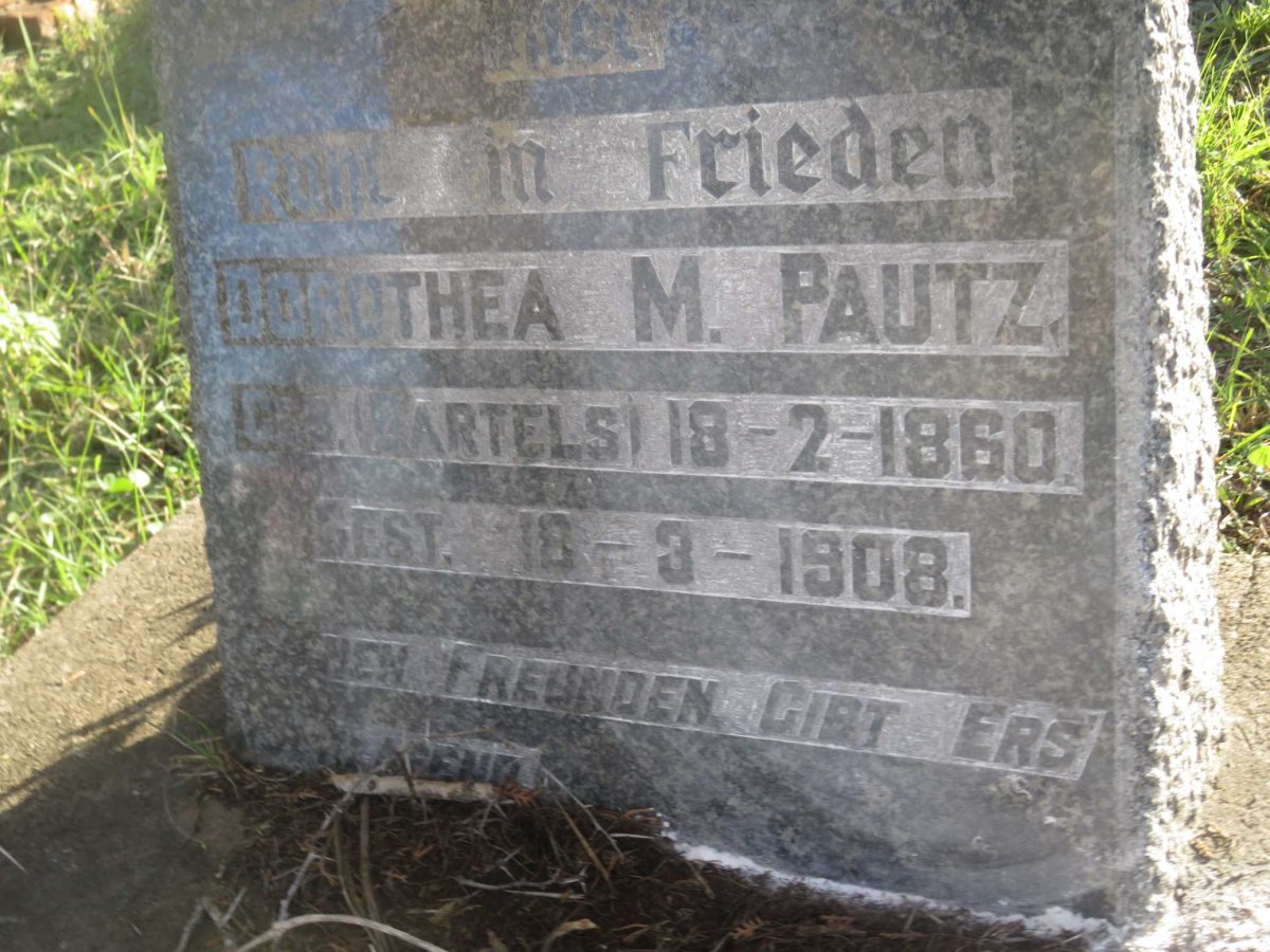 PAUTZ Dorothea M. nee BARTELS 1860-1908