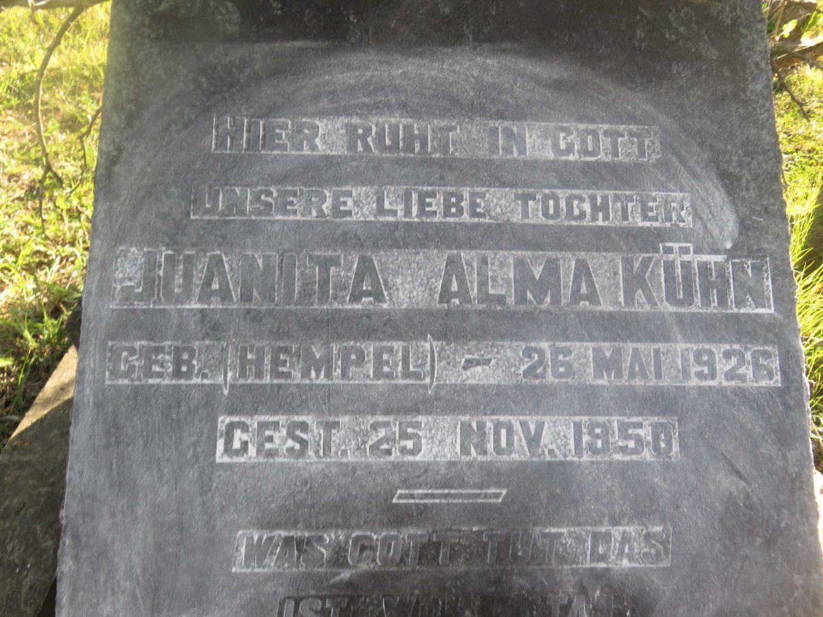 KUHN Juanita Alma nee HEMPEL 1926-1950