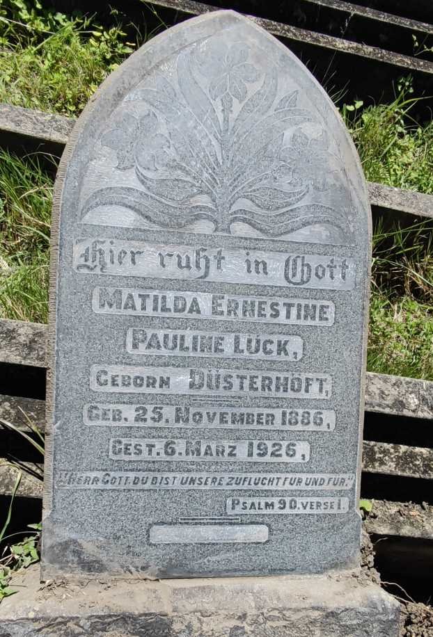 LUCK Matilda Ernestine Pauline nee DUSTERHOFT 1886-1926