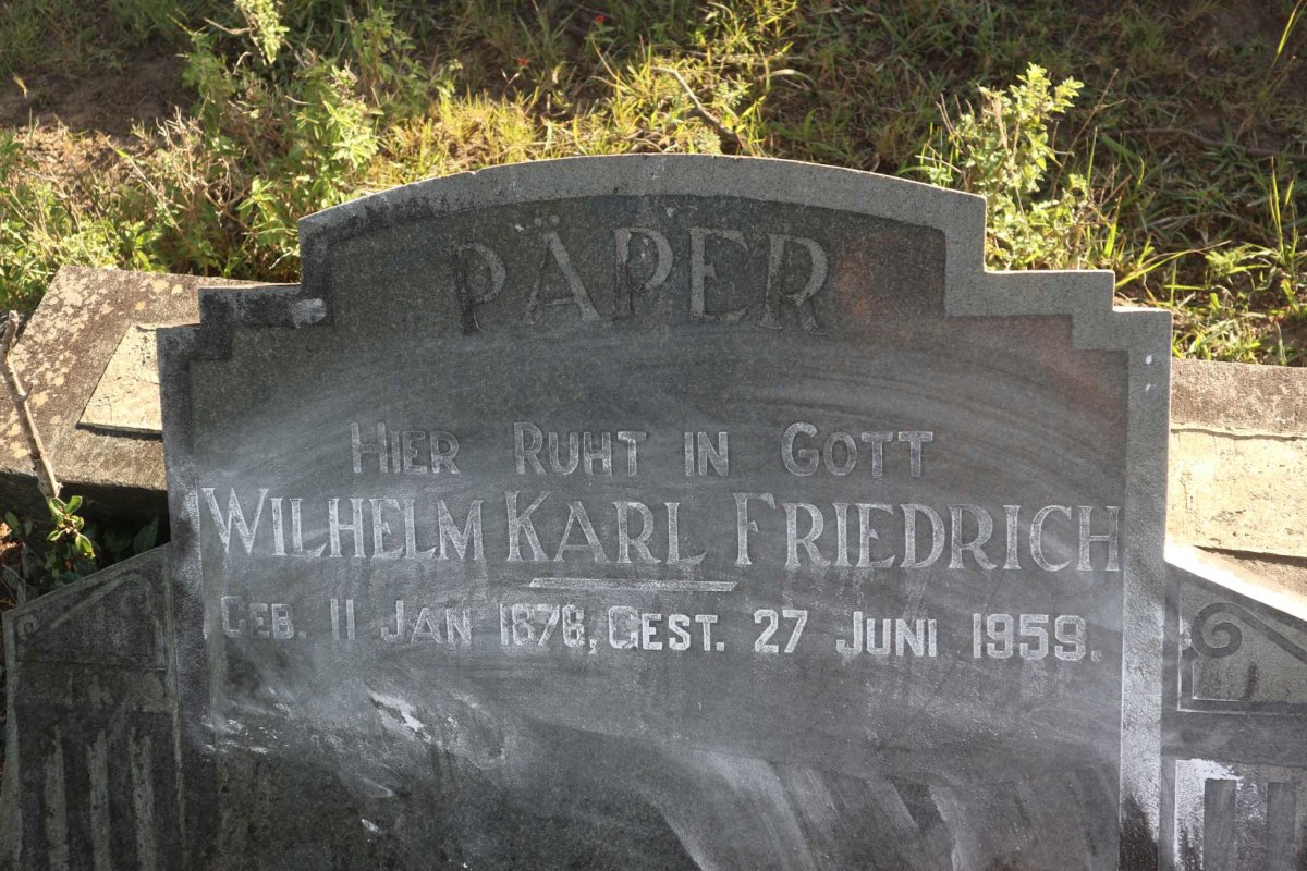 PÄPER Wilhelm Karl Friedrich 1876-1959