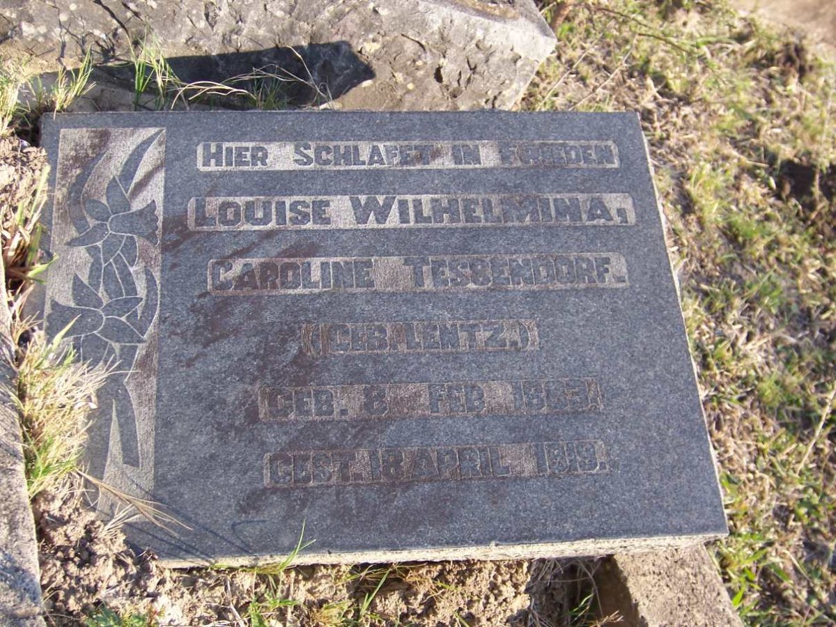 TESSENDORF Louise Wilhelmina Caroline nee LENTZ 1883-1919
