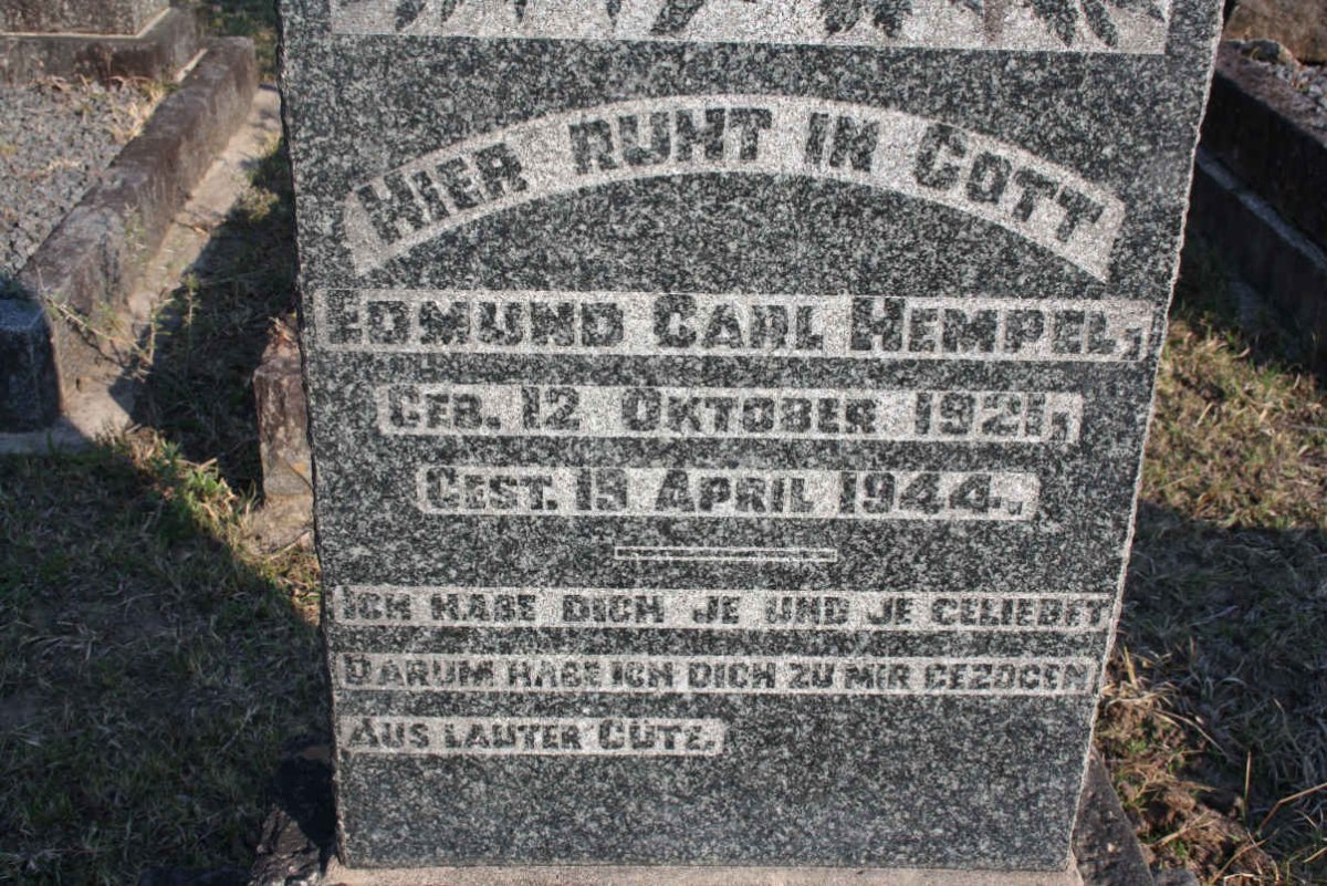 HEMPEL Edmund Carl 1921-1944