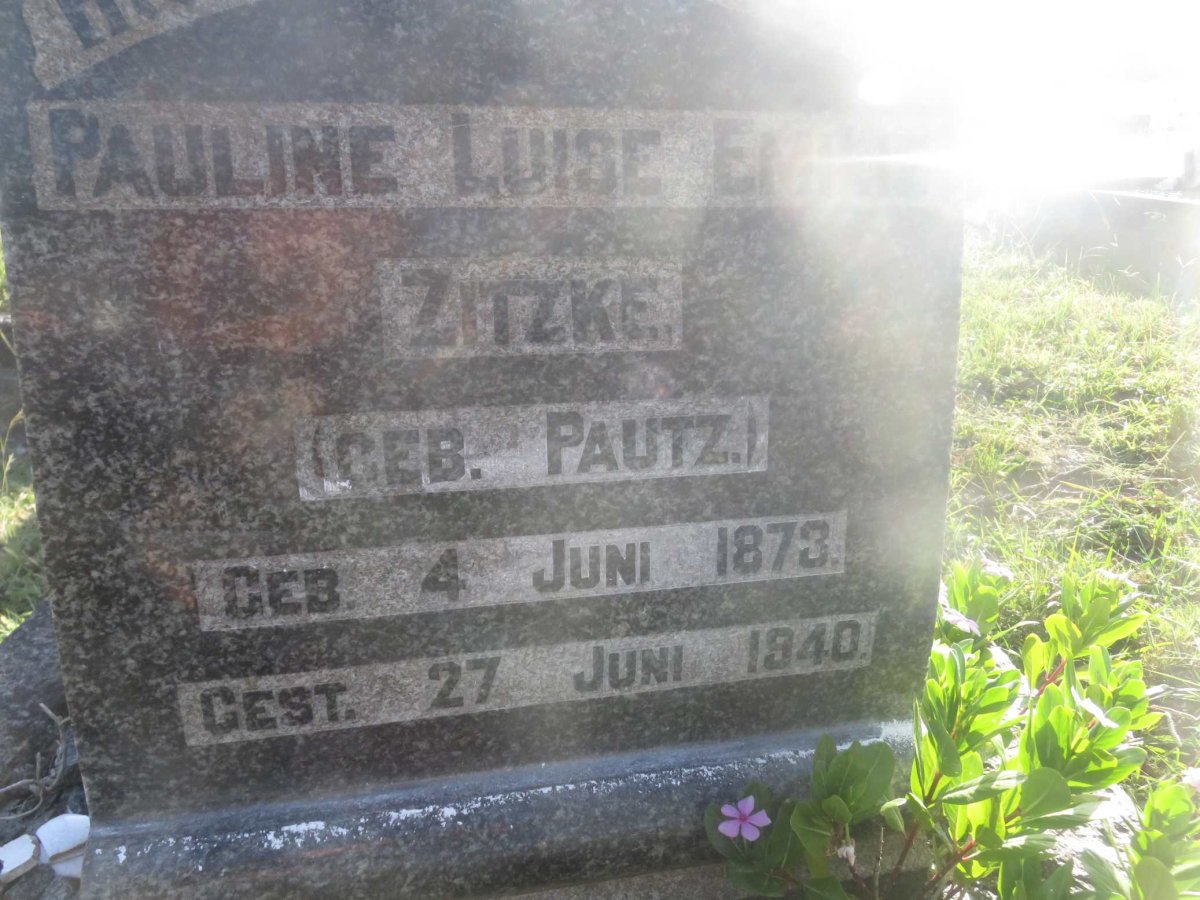 ZITZKE Pauline Luise Emilie nee PAUTZ 1873-1940