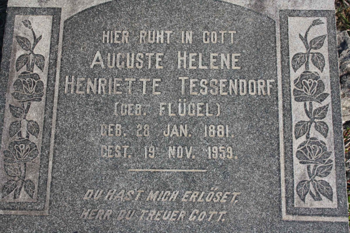 TESSENDORF Auguste Helene Henriette nee FLUGEL 1881-1859