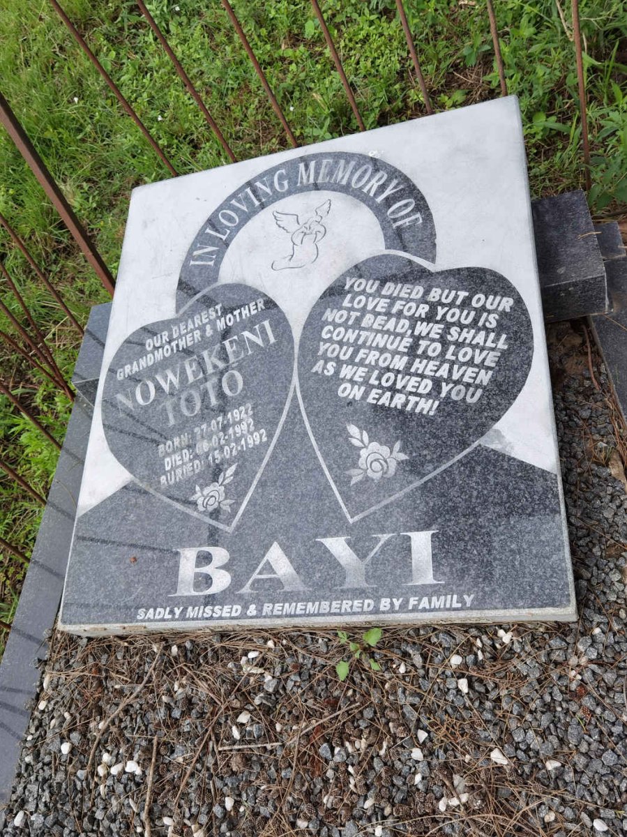 BAYI Nowekeni Toto 1922-1992