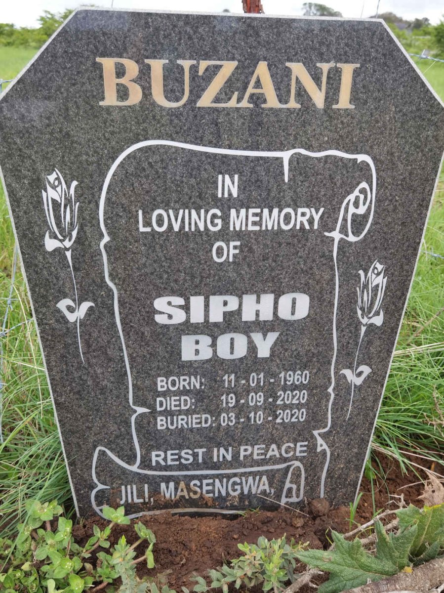 BUZANI Sipho Boy 1960-2020