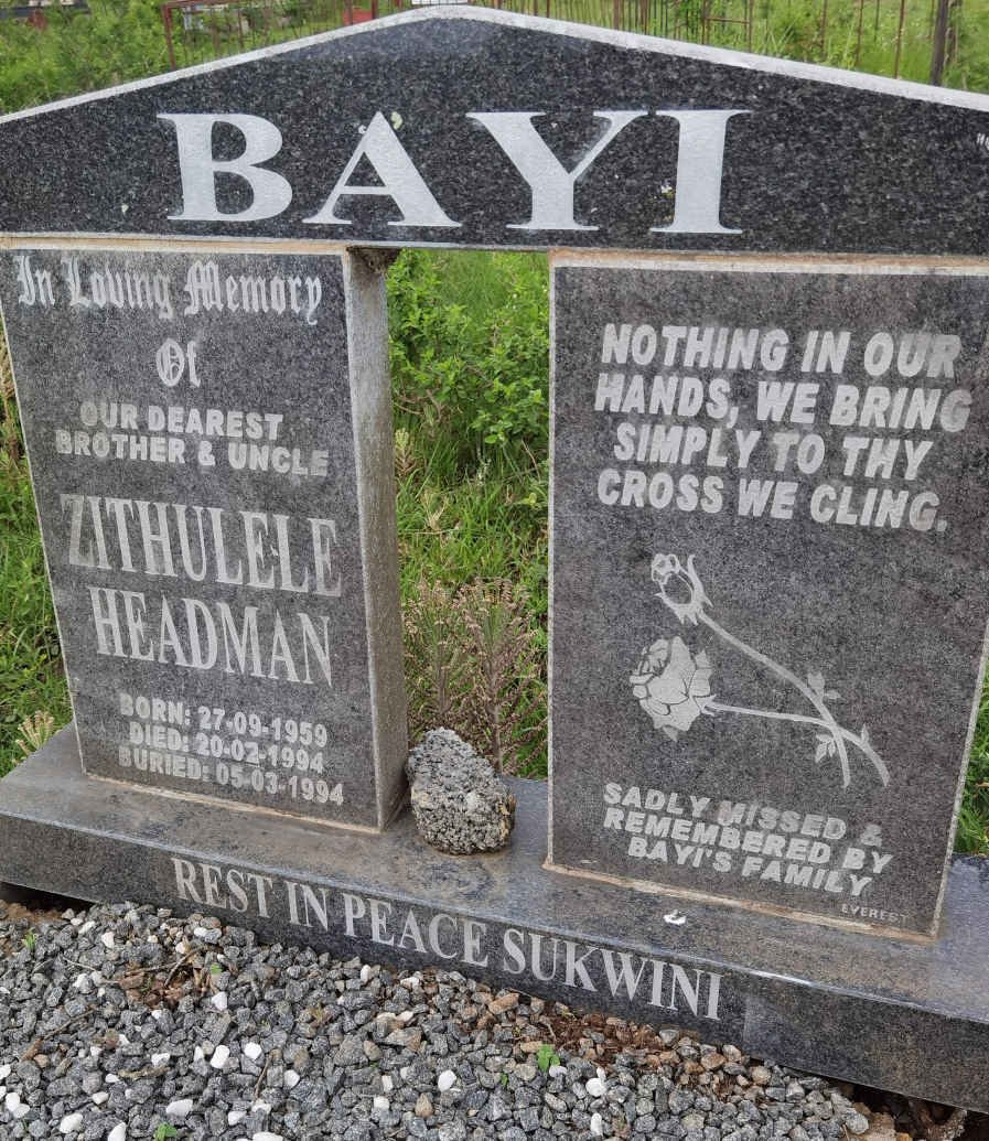BAYI Zithulele Headman 1959-1994
