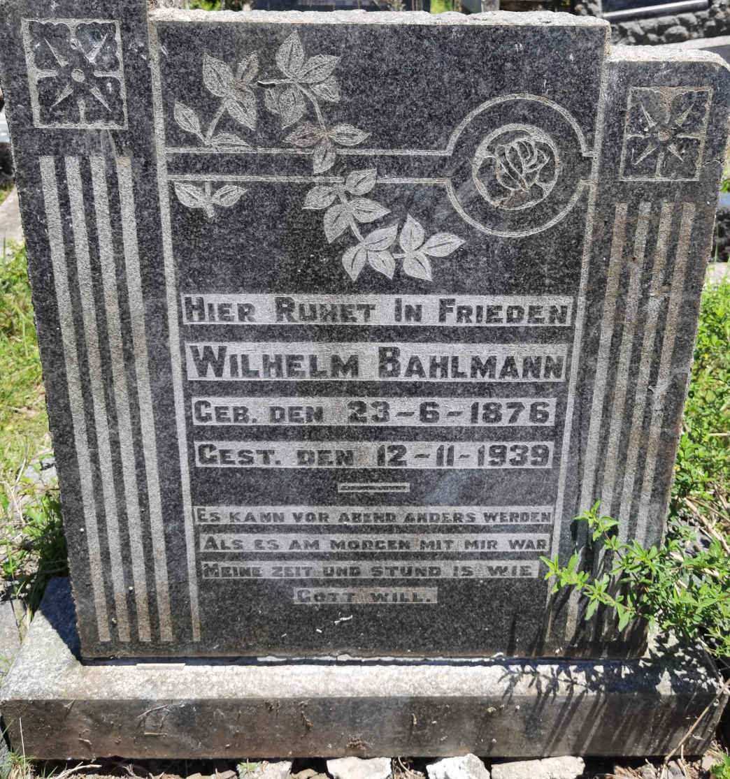BAHLMANN Wilhelm 1876-1939