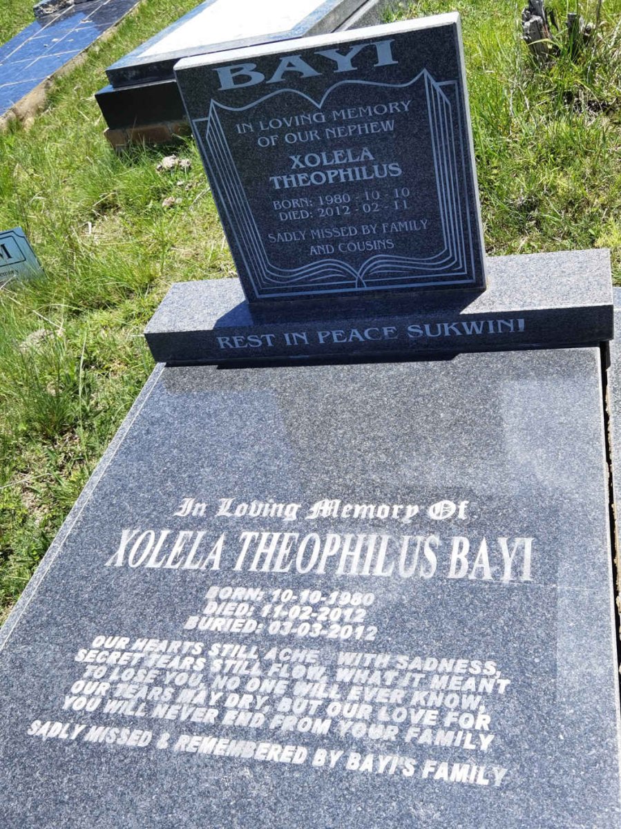 BAYI Xolela Theophilus 1980-2012