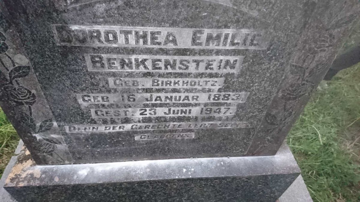 BENKENSTEIN Dorothea Emilie nee BIRKHOLTZ 1883-1947