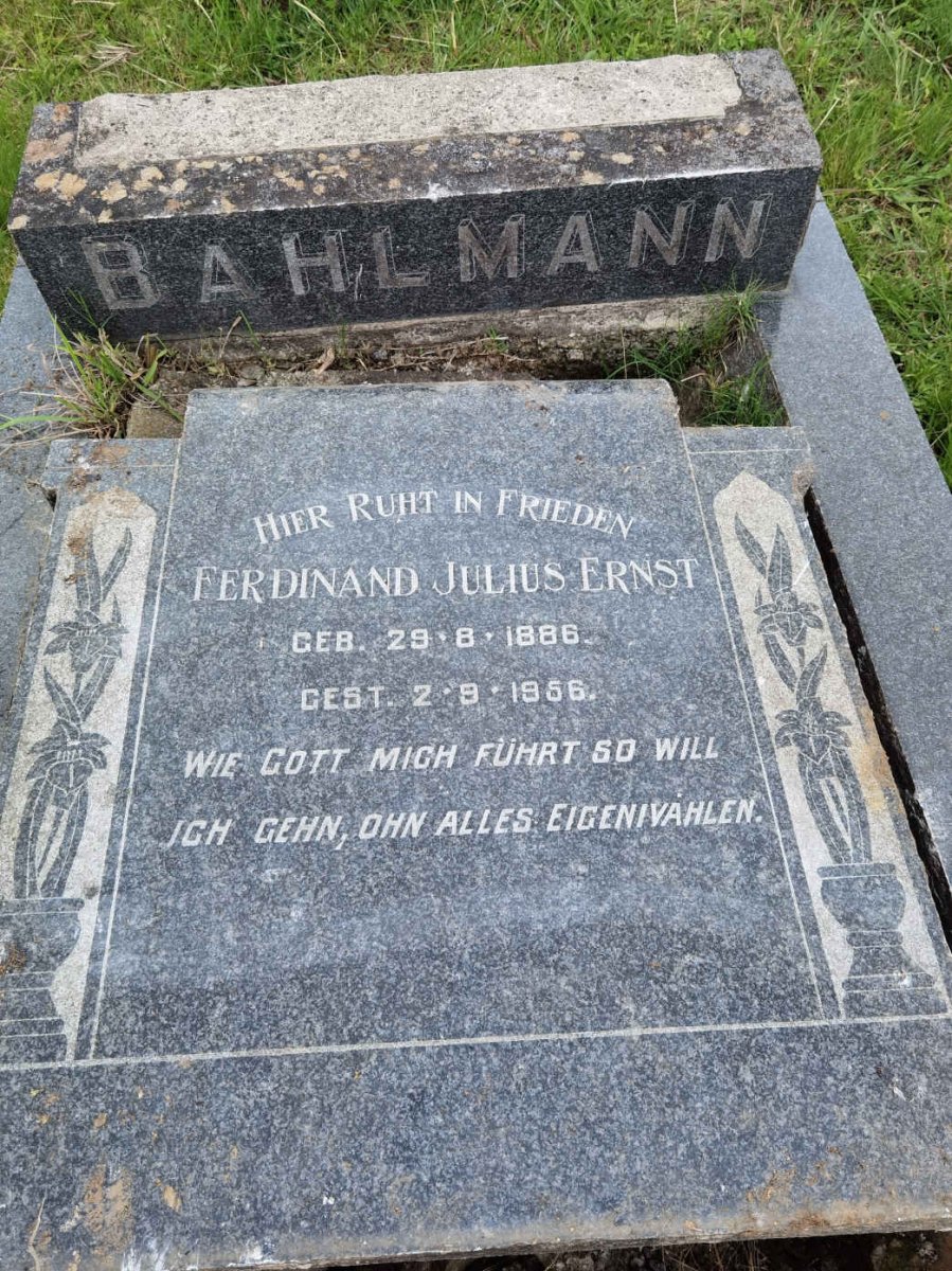 BAHLMANN Ferdinand Julius Ernst 1886-1956