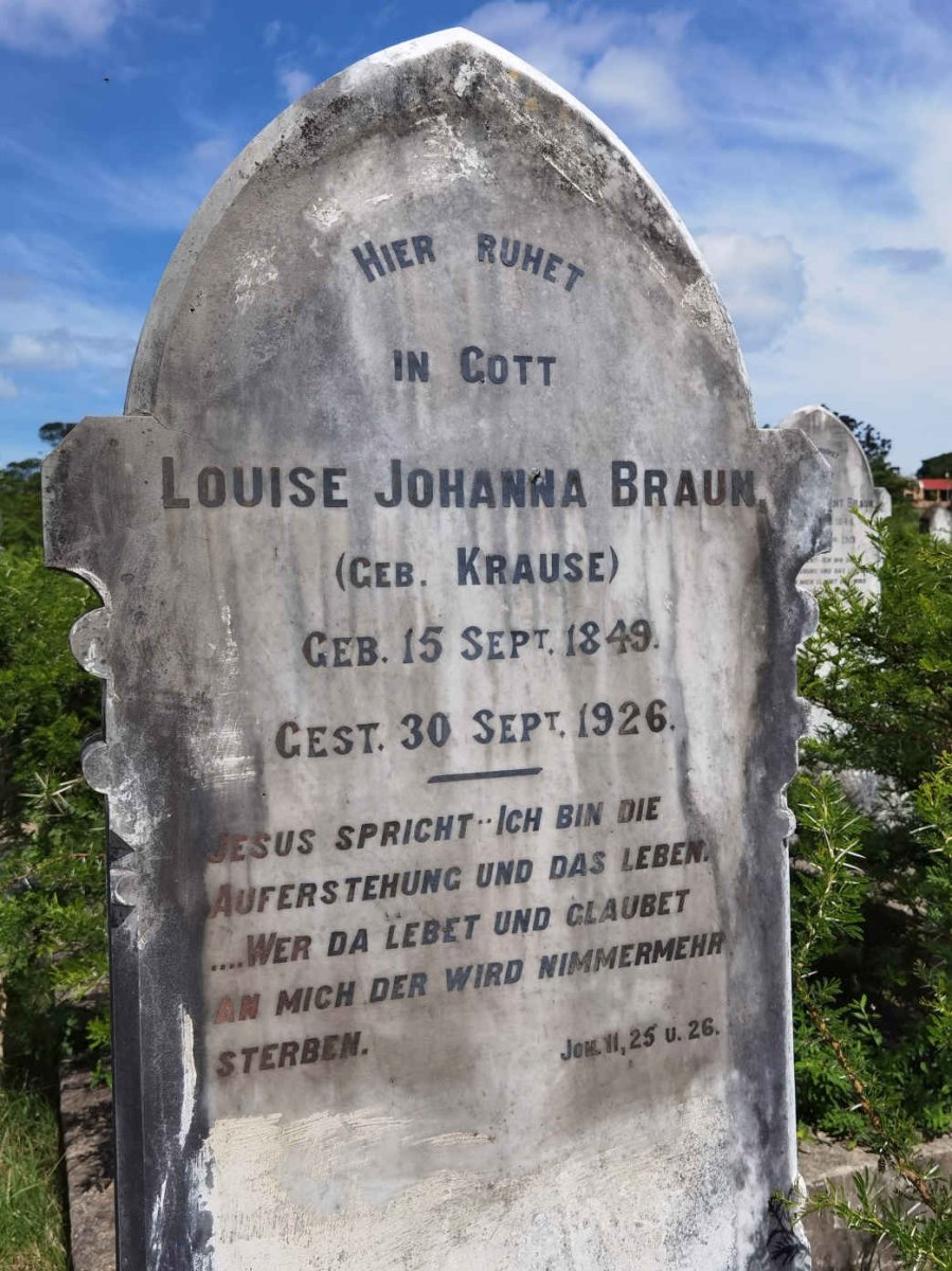 BRAUN Louise Johanna nee KRAUSE 1849-1926