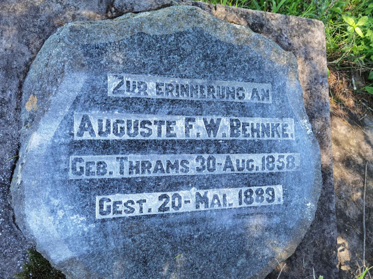 BEHNKE Auguste F.W. nee TRAMS 1858-1889