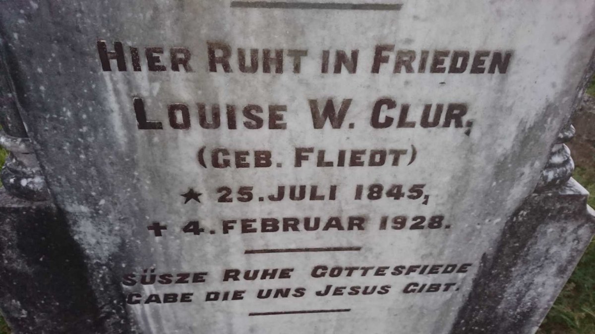 CLUR Johann 1830-1902 &amp; Louise W. FLIEDT 1845-1928