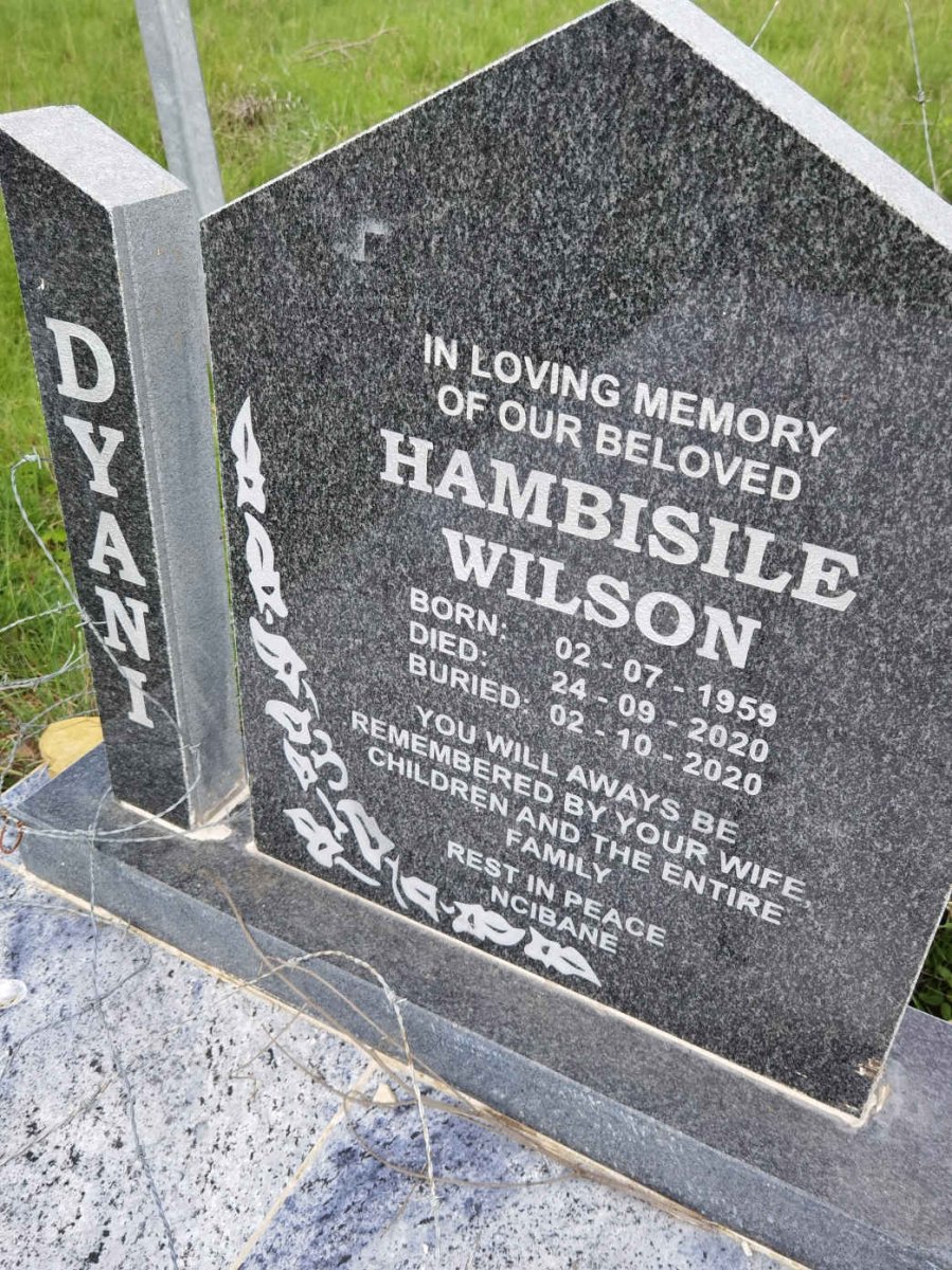DYANI Hambisile Wilson 1959-2020